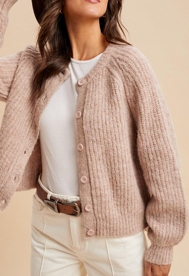 Spending Time With You Knit Cardigan (Dusty Pink)