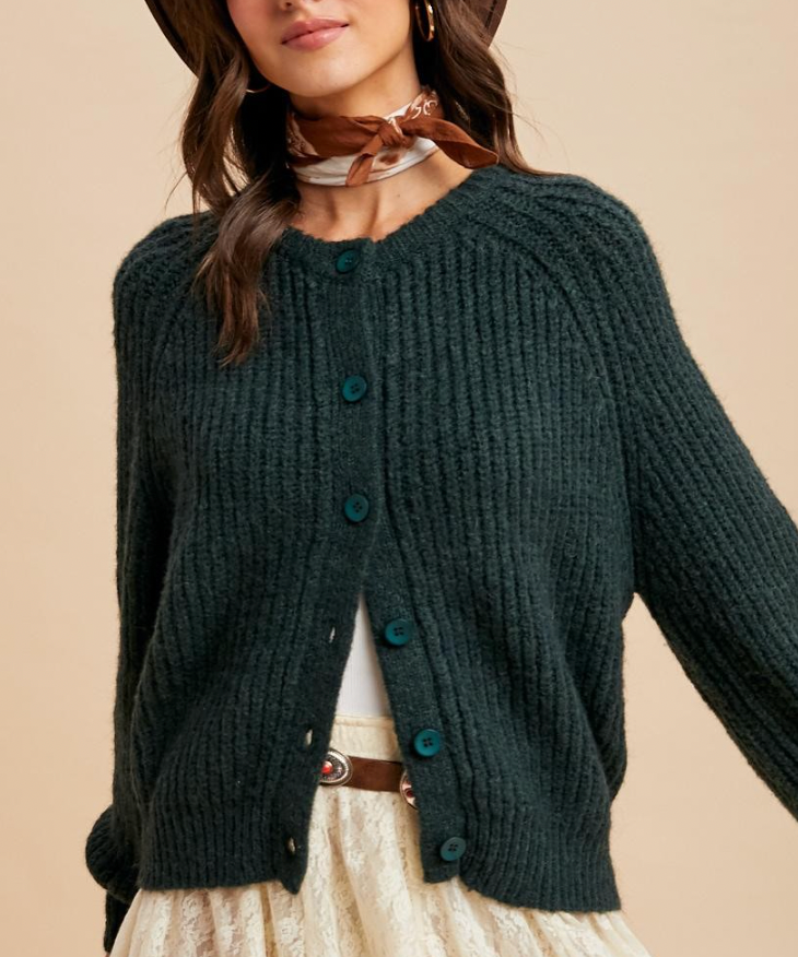 Spending Time With You Knit Cardigan (Evergreen)