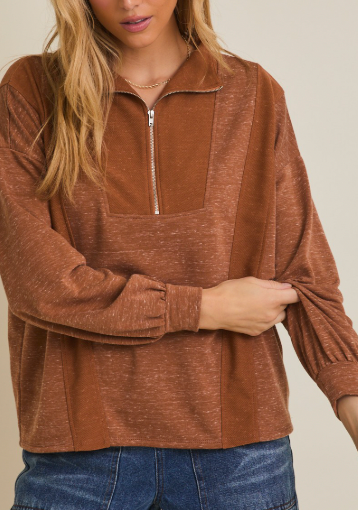 Pumpkin Spice Half Zip Pullover