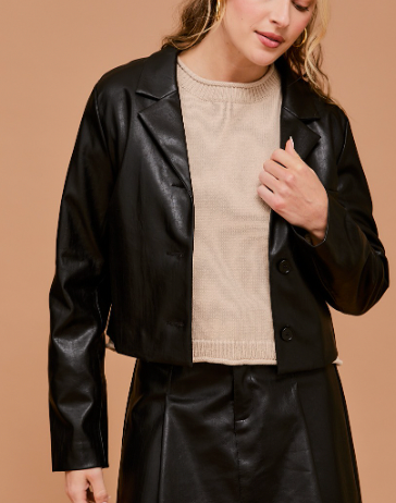 After Hours Faux Leather Jacket (Black)