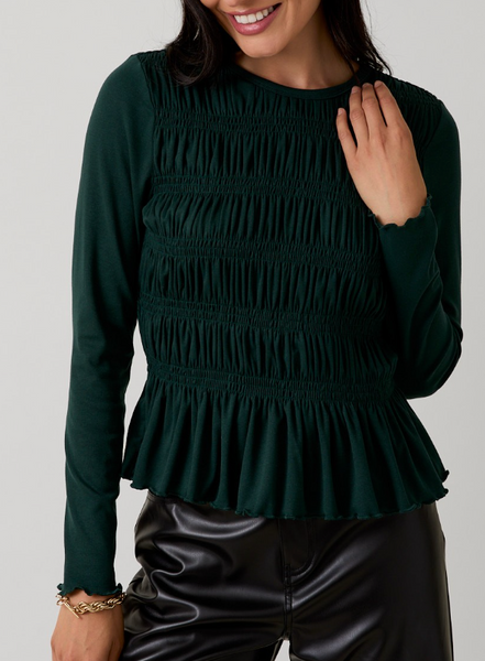 Jolly Good Time Smocked Top (Hunter)