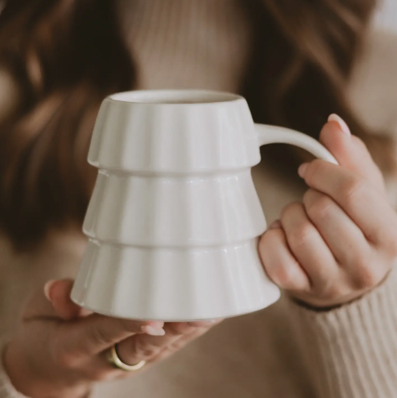 Festive Tree Mug - Cream