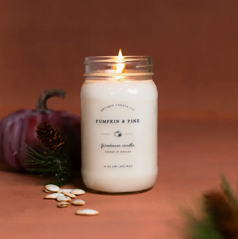 Pumpkin & Pine 16oz Mason Jar Candle