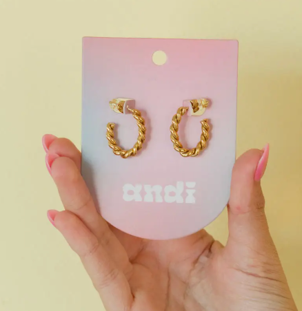 Twisted Gold Hoop Earrings