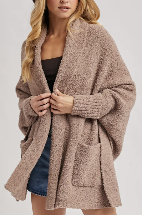 Oh So Cozy Wrap Sweater Cardigan (Latte)
