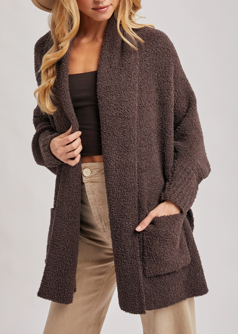 Oh So Cozy Wrap Sweater Cardigan (Chocolate)