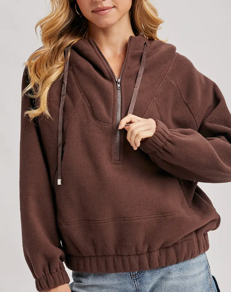 Gonna Be So Cozy Half Zip Pullover (Chocolate)
