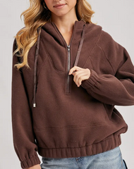 Gonna Be So Cozy Half Zip Pullover (Chocolate)