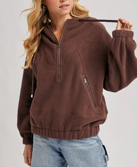 Gonna Be So Cozy Half Zip Pullover (Chocolate)