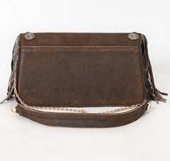 Suede Fringe Clutch - Chocolate