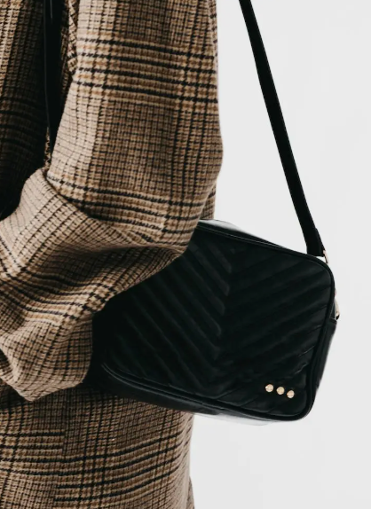 Quilted Crossbody Bag (Black)