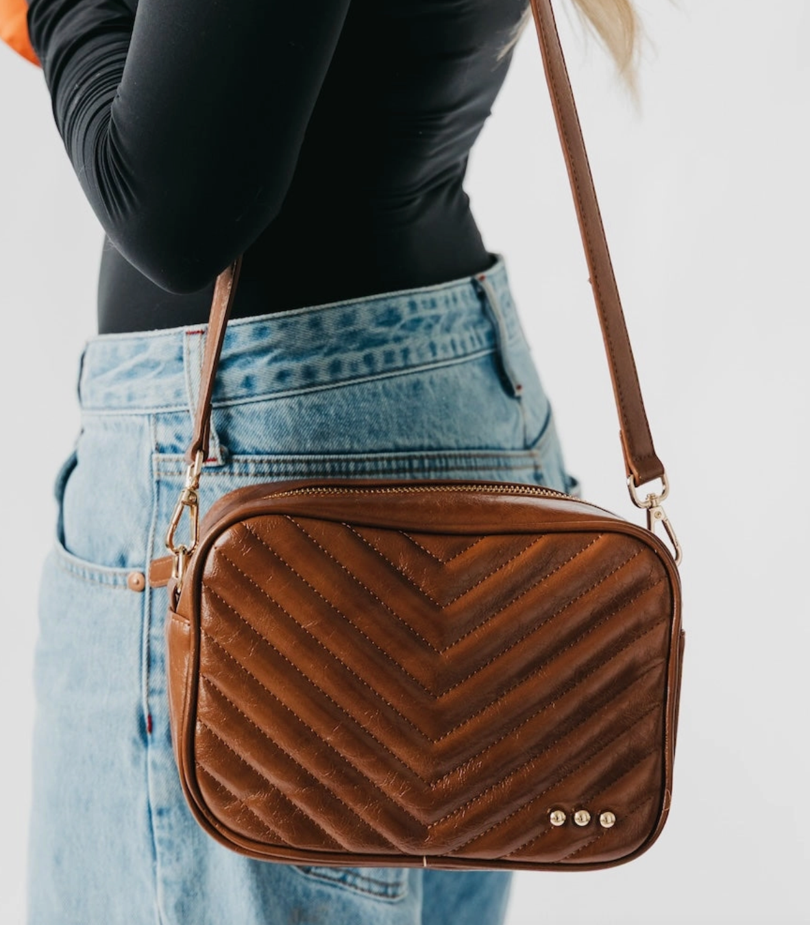 Quilted Crossbody Bag (Chocolate)