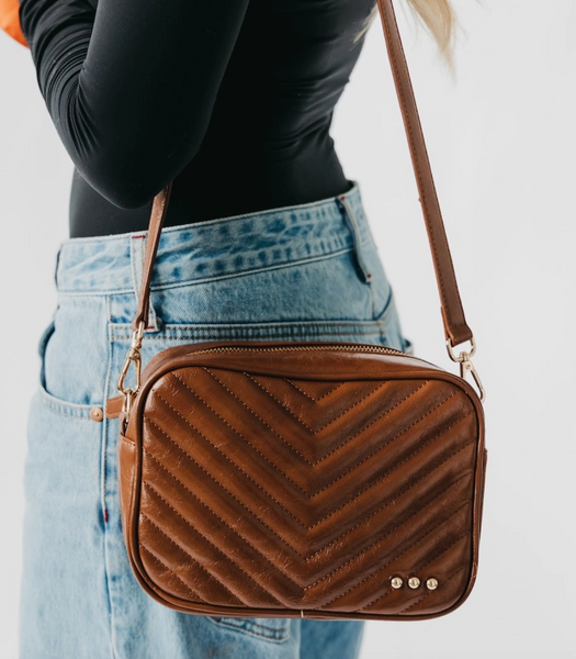 Quilted Crossbody Bag (Chocolate)