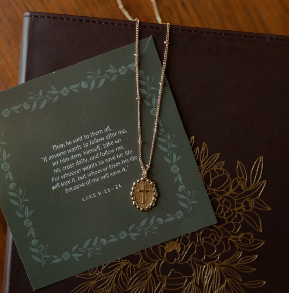 Beaded Chain Cross Necklace