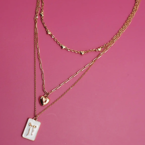 (PRE-ORDER) Wrapped With Ribbon Layered Necklace Set