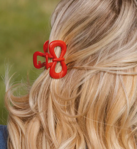 Cherry Red Bow Hair Clip