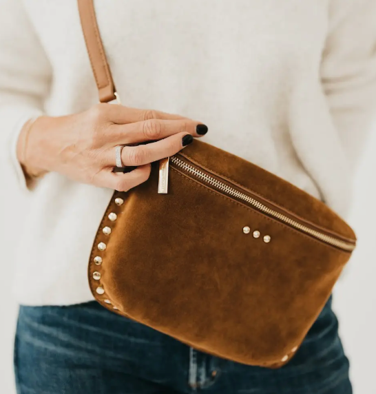 Studded Suede Bum Bag (Camel)