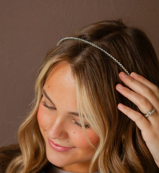 Crystal Studded Headband (Silver)