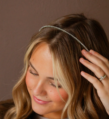 Crystal Studded Headband (Silver)
