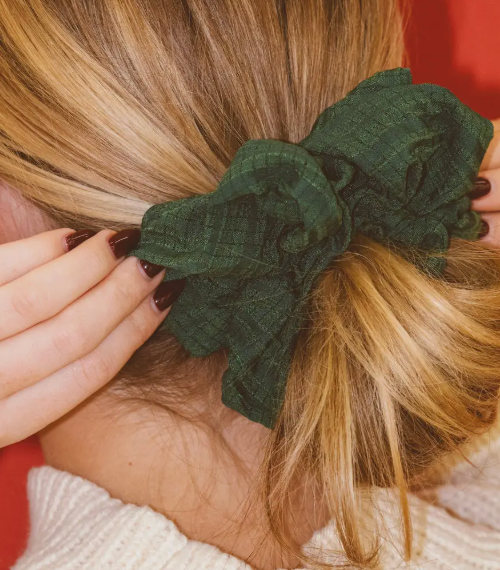 Jumbo Forest Green Scrunchie