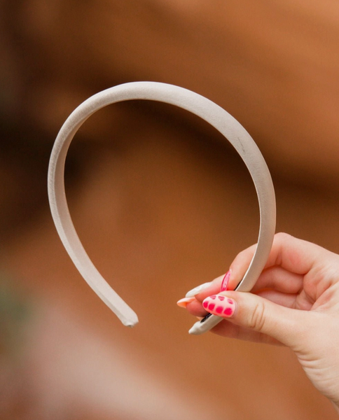 Thin Satin Headband (Light Grey)