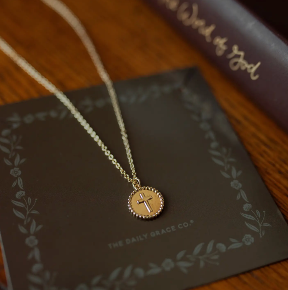 Embossed Cross Necklace