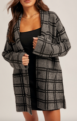 Cozy Gal Plaid Sweater Coat