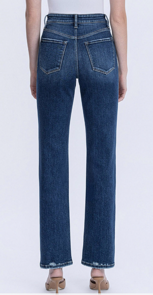 VERVET High Rise Dark Wash Straight Jeans (Myriah)