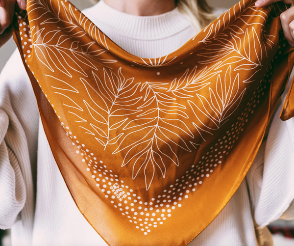 100% Silk Scarf (Amber)