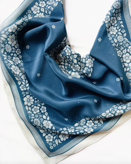 100% Silk Scarf (Blue Floral)