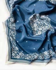 100% Silk Scarf (Blue Floral)