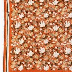 100% Silk Scarf (Orange Western Floral)
