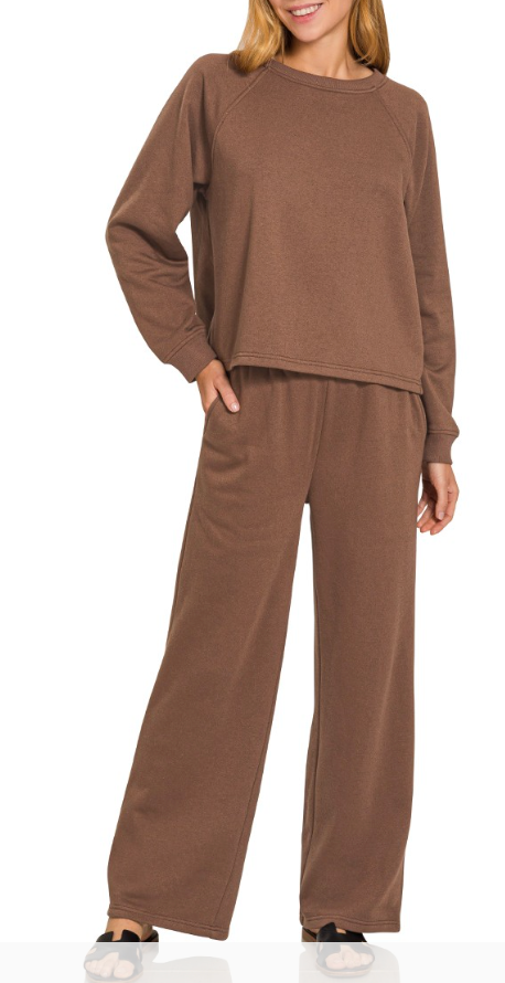 Comfort Unlocked Pullover & Sweatpants Set (Brown)
