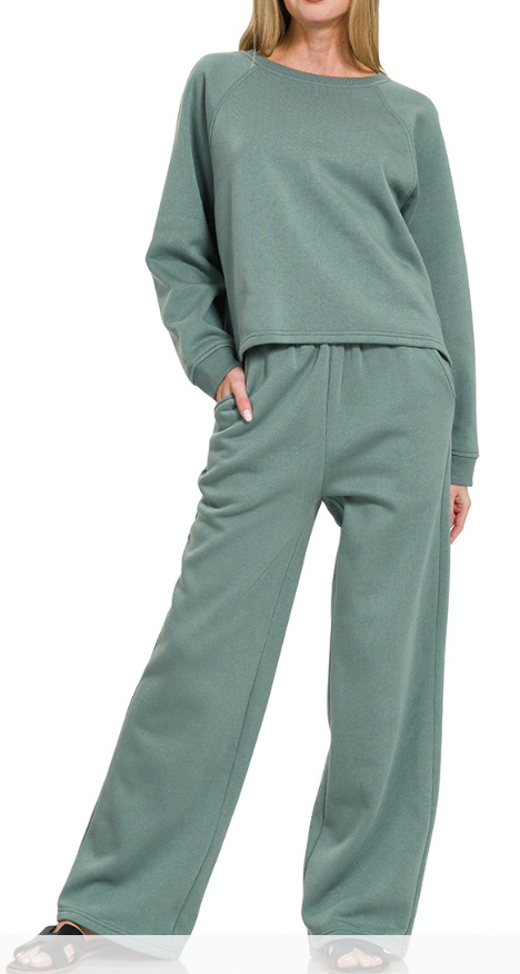 Comfort Unlocked Pullover & Sweatpants Set (Ash Jade)