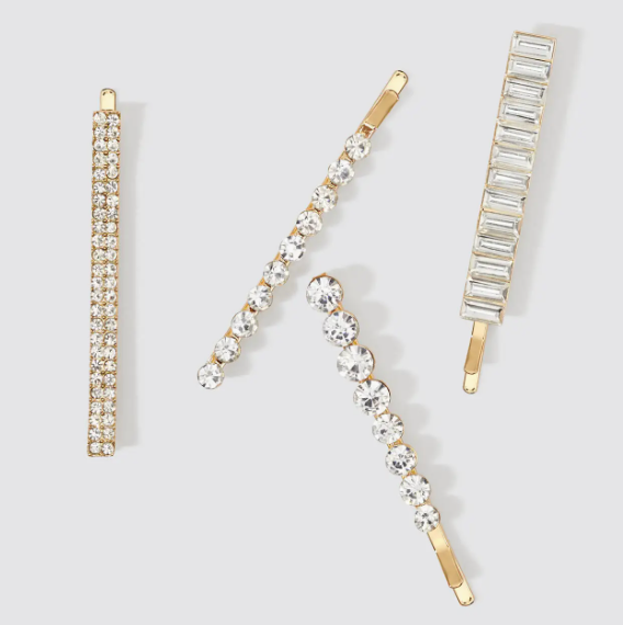KITSCH 4 Piece Rhinestone Bobby Pins