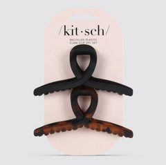 KITSCH 2 Piece Hair Clip (Tortoise & Black)