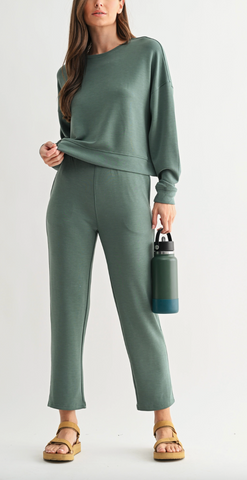 Running Errands Pullover & Pants Set (Eldergreen)