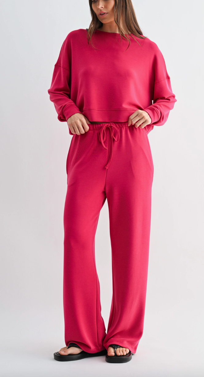 Running Errands Pullover & Pants Set (Plum Pink)
