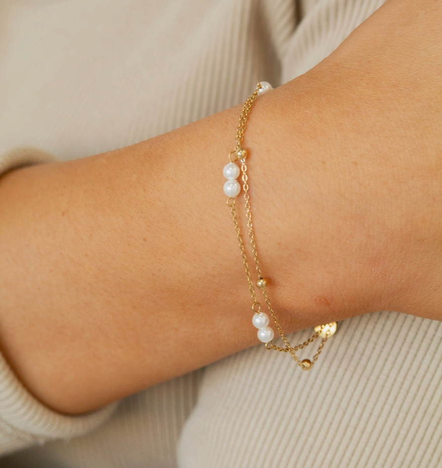 Gold & Pearl Bracelet