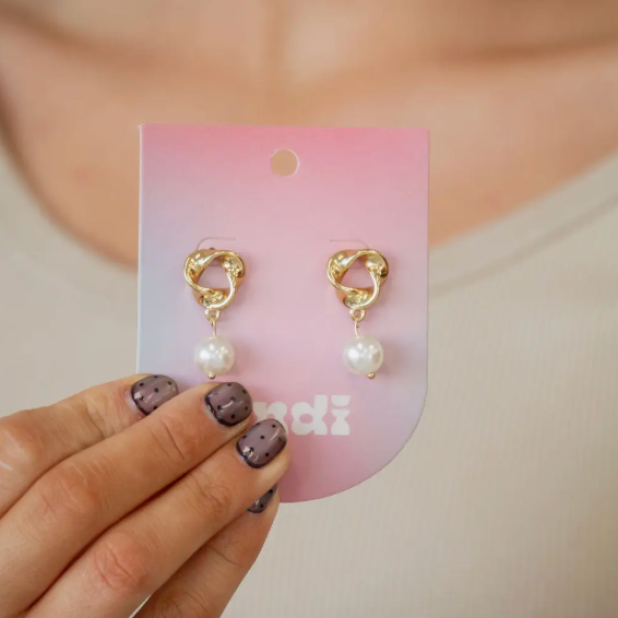 Pearl Drop Hoop Earrings