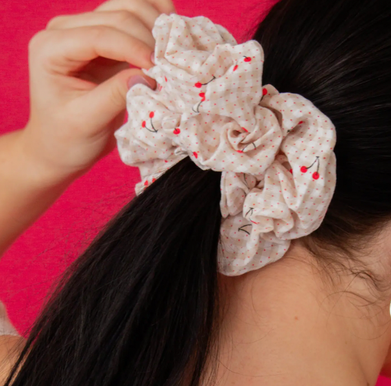Cherry Jumbo Scrunchie