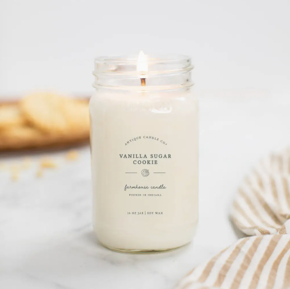 Vanilla Sugar Cookie 16oz Mason Jar Candle