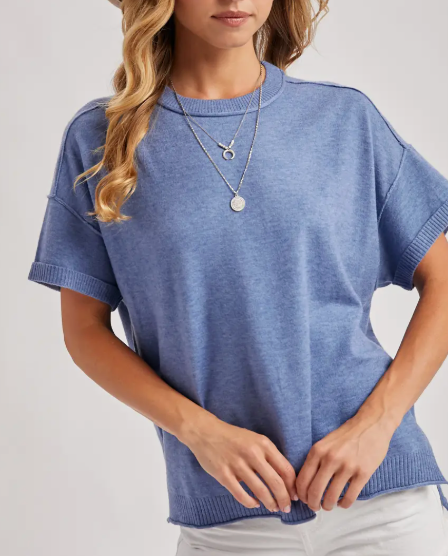 Style Icon Sweater Tee (Blue)