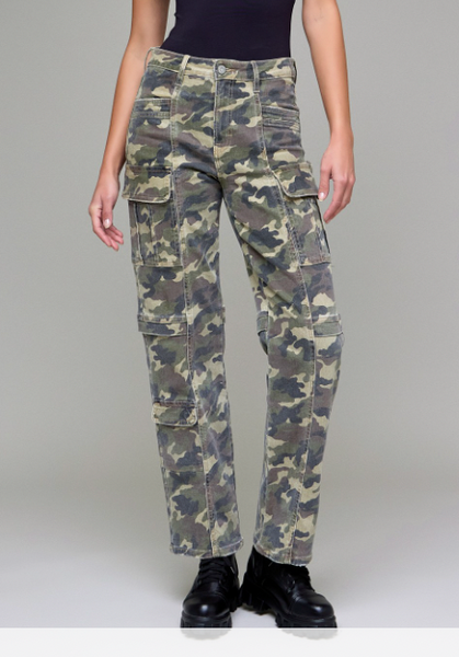 HIDDEN High Rise Camo Straight Jeans (Cady)