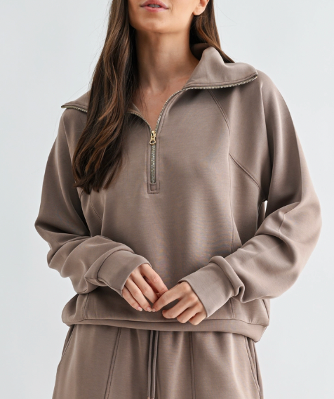 Half Zip Pullover (Taupe)