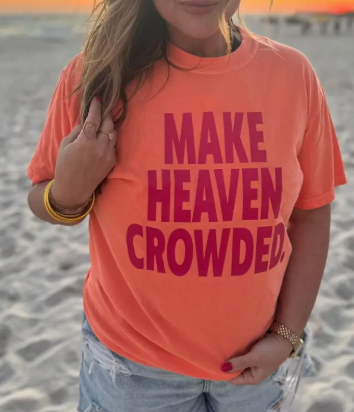 PRE-ORDER Make Heaven Crowded Tee (Melon with Pink Lettering)