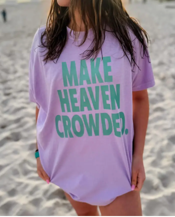 PRE-ORDER Make Heaven Crowded Tee (Orchid With Aqua Lettering)