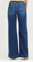 RISEN High Rise Front Seam Dark Wash Denim (Margaret)