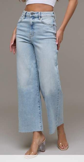 HIDDEN High Rise Light Wash Denim Jeans (Elisa)