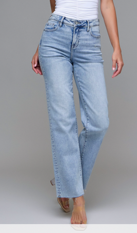 HIDDEN High Rise Light Wash Denim Jeans (Savanna)